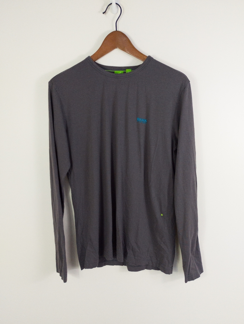 BOSS Hugo Boss Green Label Men's Charcoal Grey Long Sleeve Crew Neck T-Shirt M